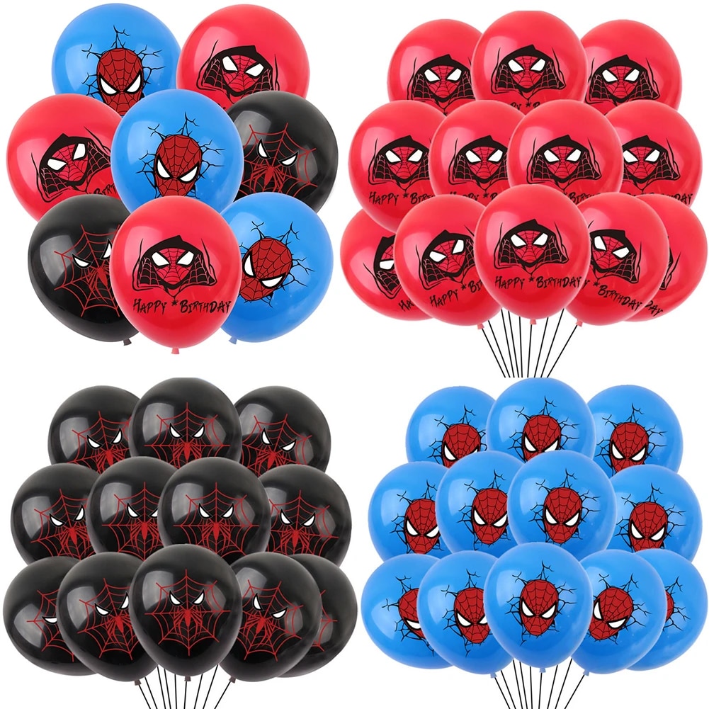 Spiderman 12 Inch Latex Balloons: Perfect Party Decor for Boys - 10/20/30pcs Available!