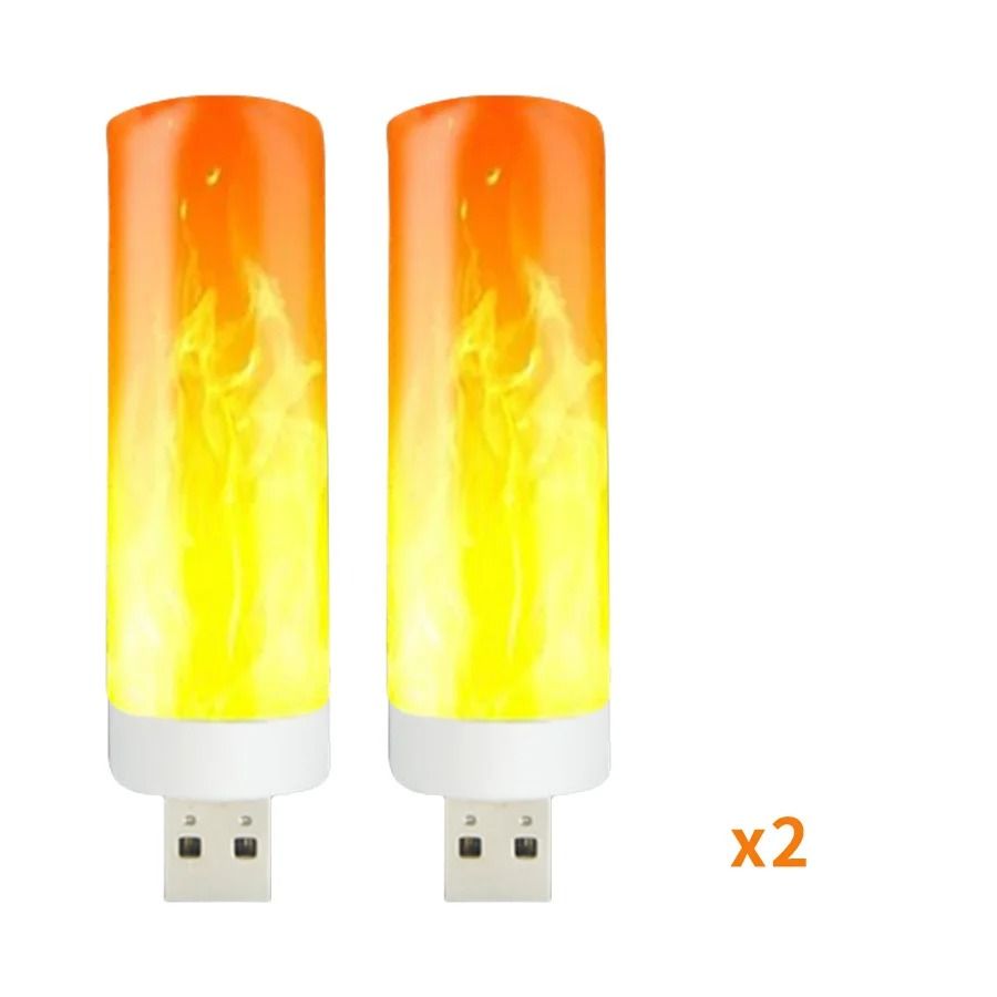 USB LED Flame Effect Light Bulb with Flickering Fire Simulation
