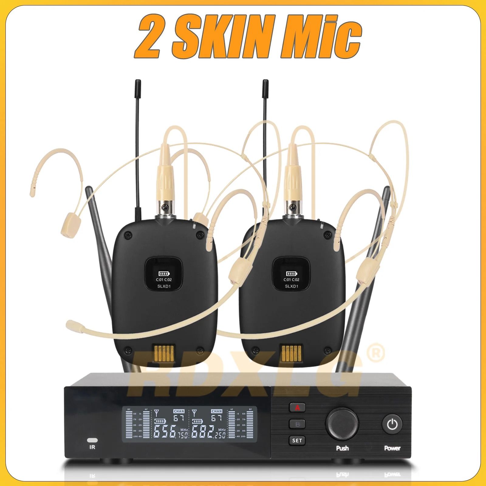 SLXD4 Professional Dual Wireless Microphone System with Two Handheld UHF Microphones
