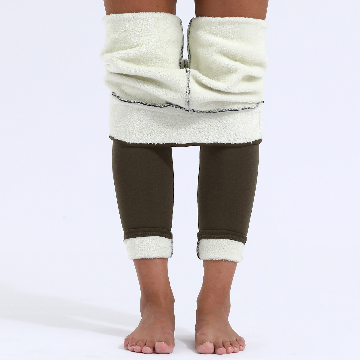 Women Winter Plus Velvet Stretch Leggings, High Waist Warm Leggings, Casual Thick Winter Pants