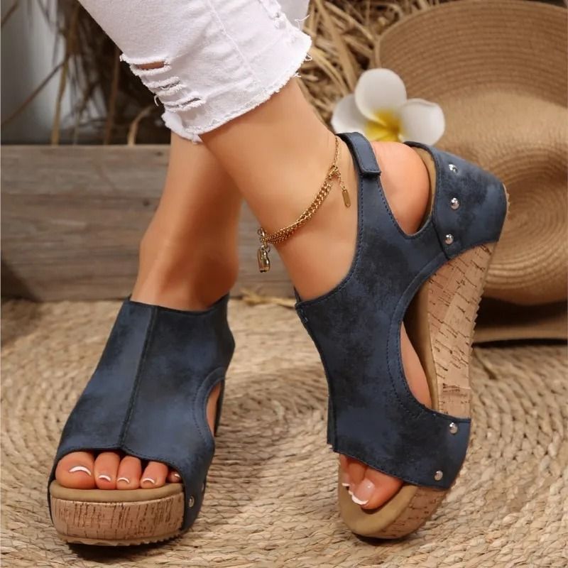 Womens Summer Wedge Sandals with Elegant Slip On Design