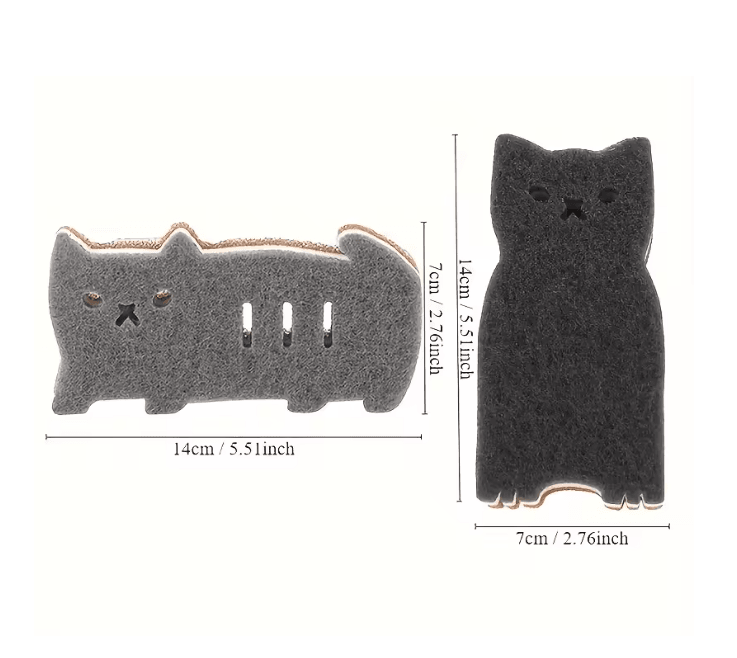 Cute Cat Kitchen Sponge Set