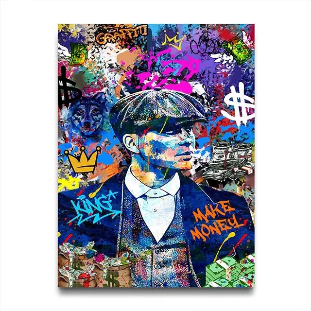 80s Gangster Graffiti Canvas Wall Art
