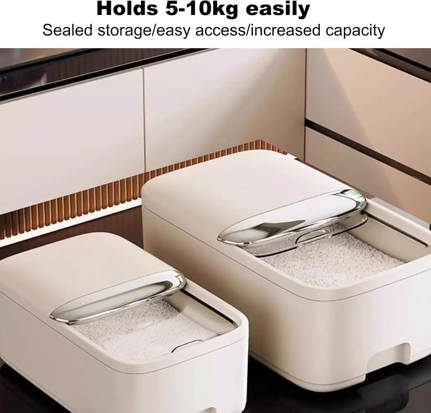 GrainGuard Airtight Rice Storage Container with Measuring Cup and Large Capacity Seal