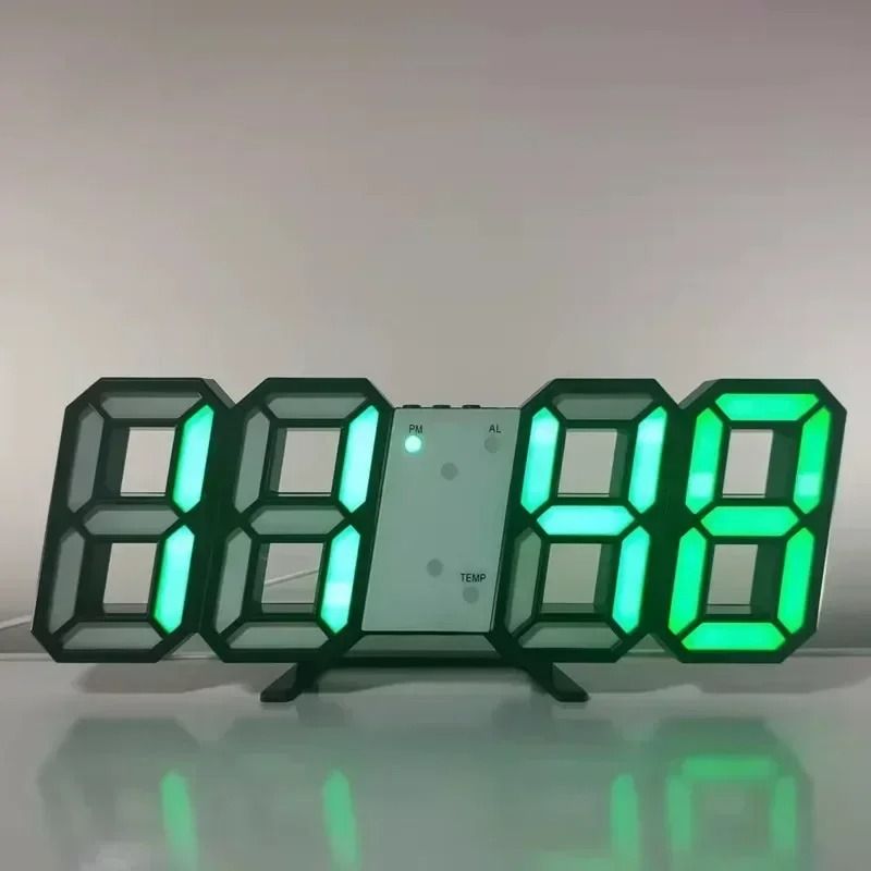 3D LED Digital Alarm Clock | Modern Wall & Desktop Timepiece