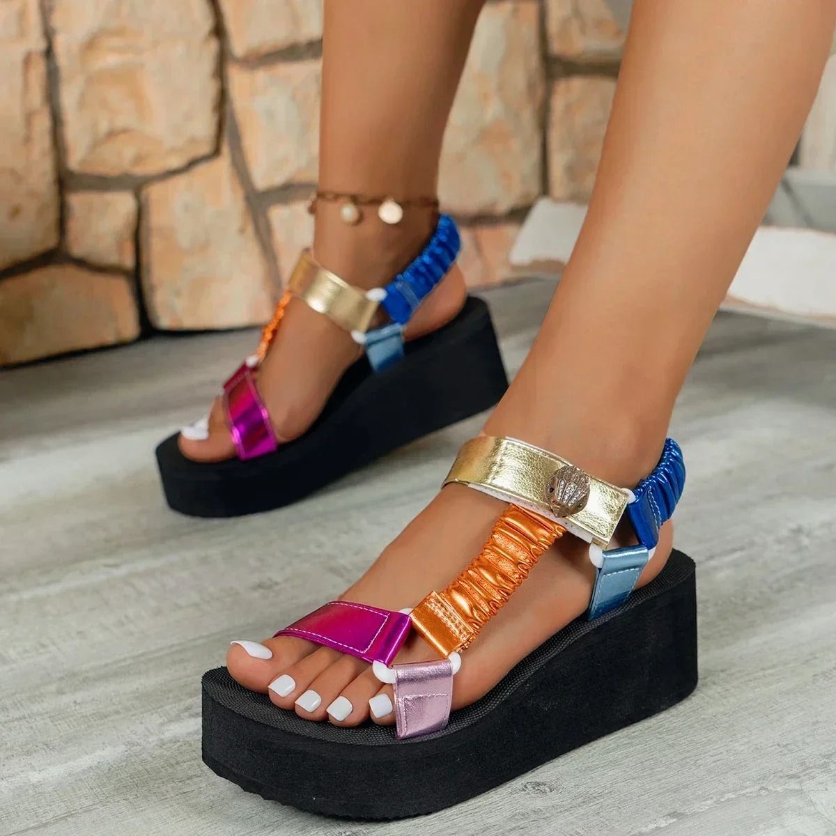 Womens Summer Flat Hemp Rope Beach Sandals