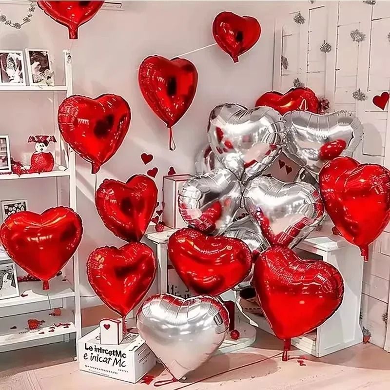 Heart Shape Foil Balloon Set – 10 Pcs Premium Marriage & Party Decor