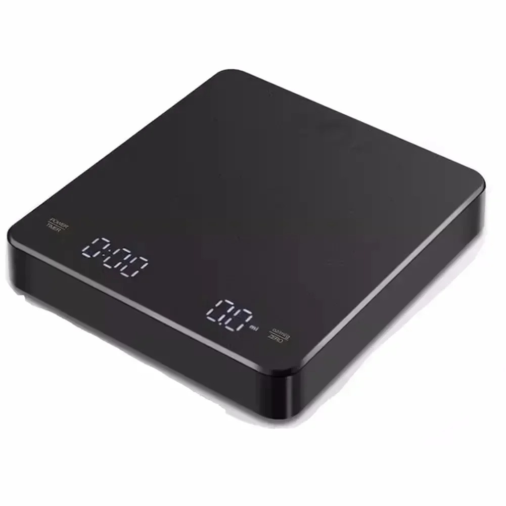 Digital Coffee Scale with Timer, Rechargeable USB, LED Screen, High Precision for Kitchen & Espresso Machines
