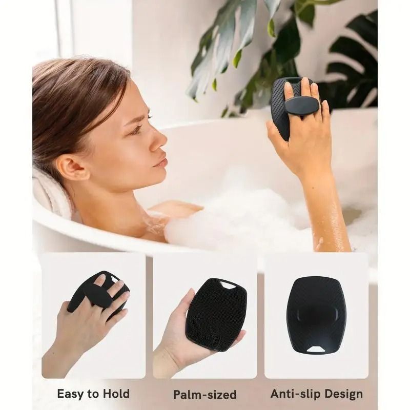 Exfoliating Silicone Bath Brush Wall Mounted Cleaning Body and Face Wash Brush