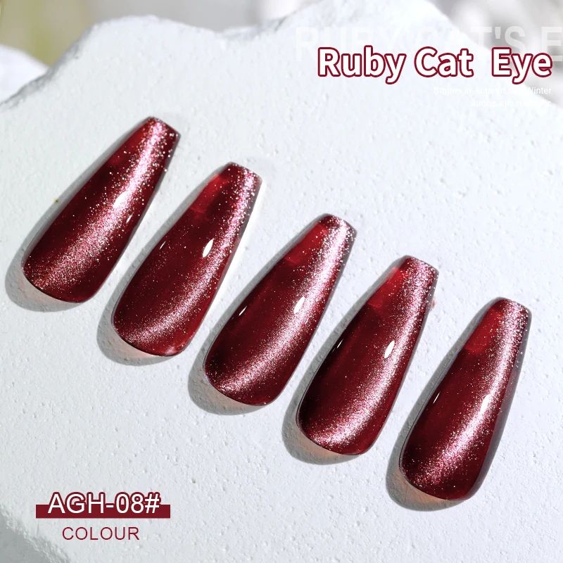 Cherry Ruby Magnetic Cat Eye Gel Nail Polish – 15ml Chameleon Red UV/LED Manicure Gel