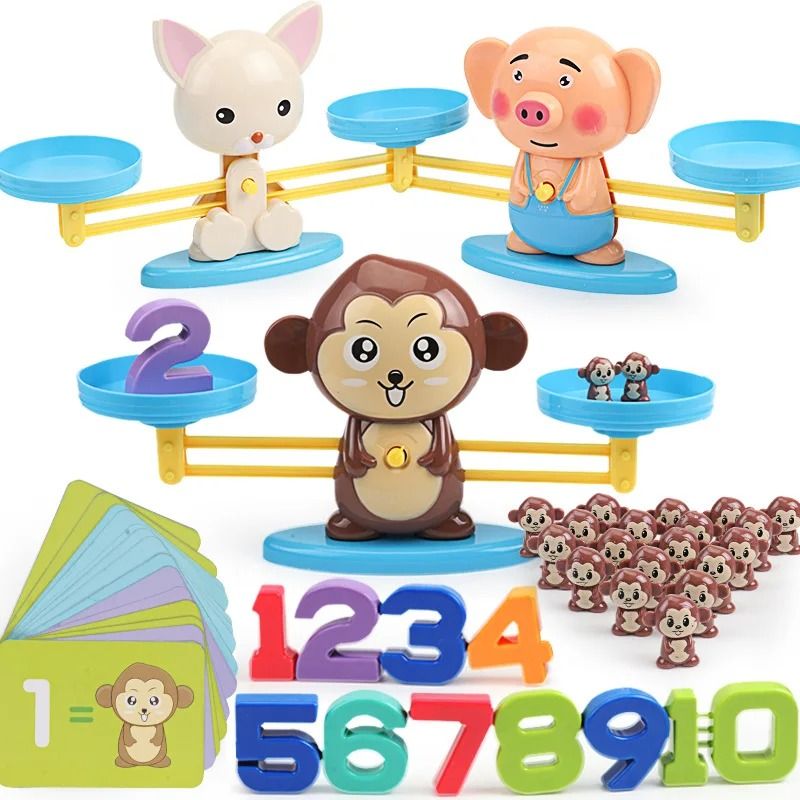 Montessori Math Toy Monkey Balance Scale Number Learning Game