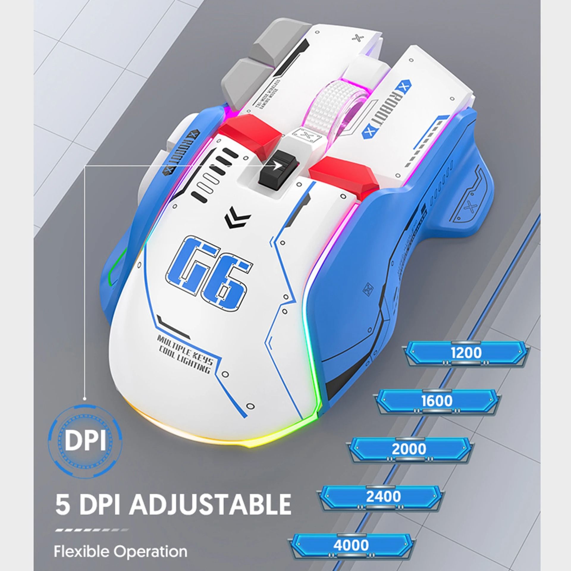 Tri-Mode Silent Wireless Gaming Mouse