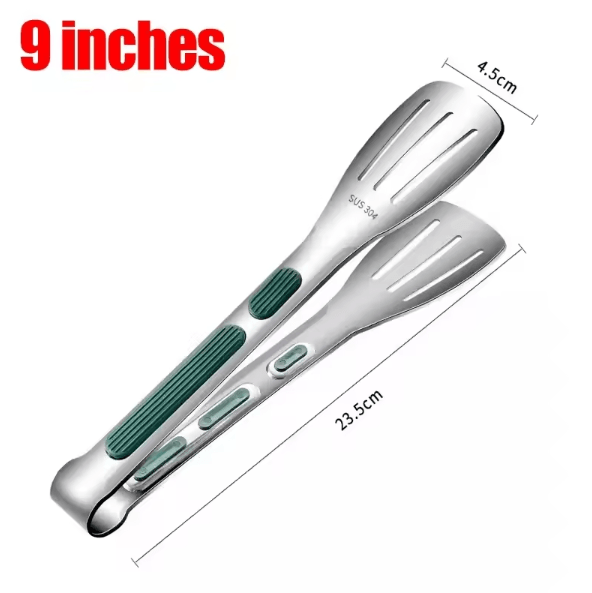 ProServe Stainless Steel Food Tongs – Heavy-Duty BBQ Steak & Buffet Serving Tongs