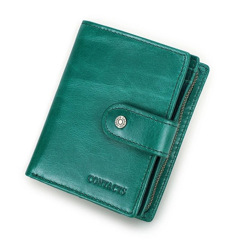 Genuine Leather RFID Blocking Wallet with Coin Pocket