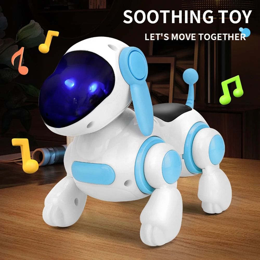 Smart Interactive Robotic Dog Toy with Lights Sound and Crawling Action