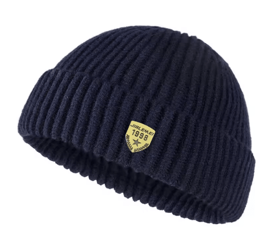 Mens Autumn and Winter Knitted Wool Hat Unisex Street Melon Skin Beanie with 1998 Logo