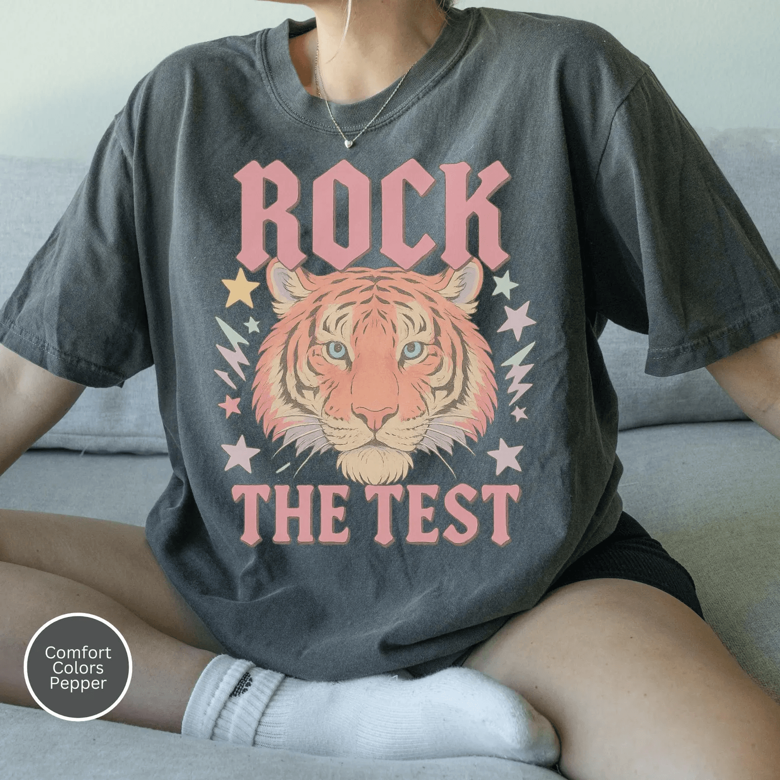 Comfort Colors Rock the Test Teacher Shirt | Funny Standardized Test Humor Tee