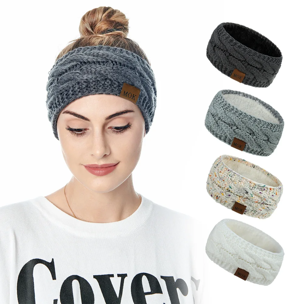 Winter Warm Plush Headband, Soft Elastic Hair Band Wide Turban Ear Warmer DIY Hair Accessories