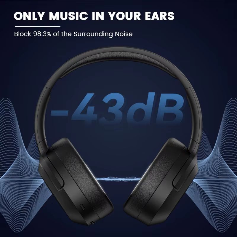 Edifier W820NB Plus Wireless Headphones – Over-Ear Bluetooth Headset with 43dB ANC, Hi-Res LDAC & 49H Playtime
