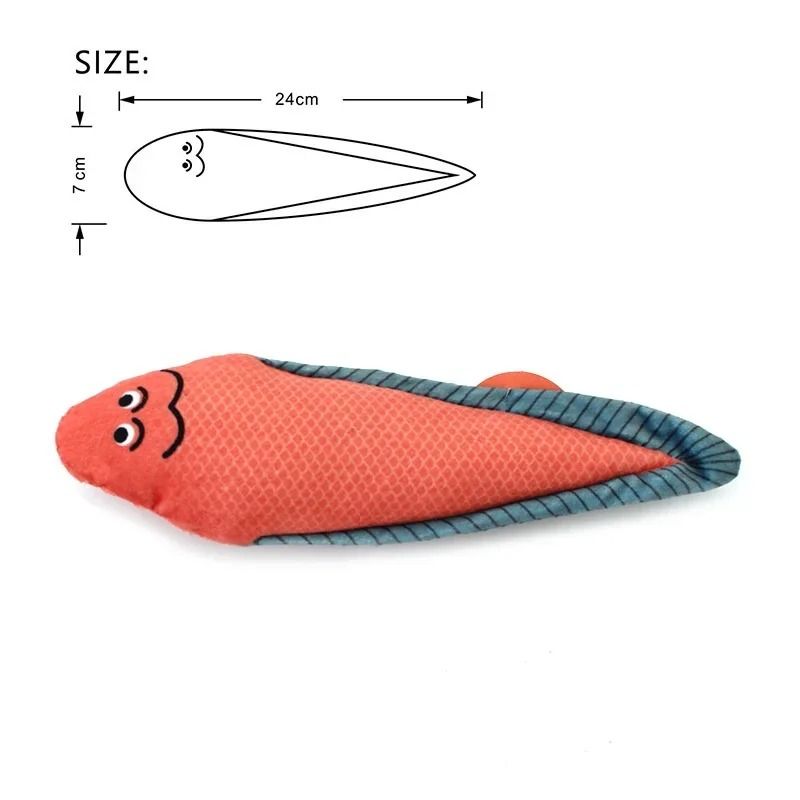 3D Simulation Catnip Interactive Plush Fish Toy