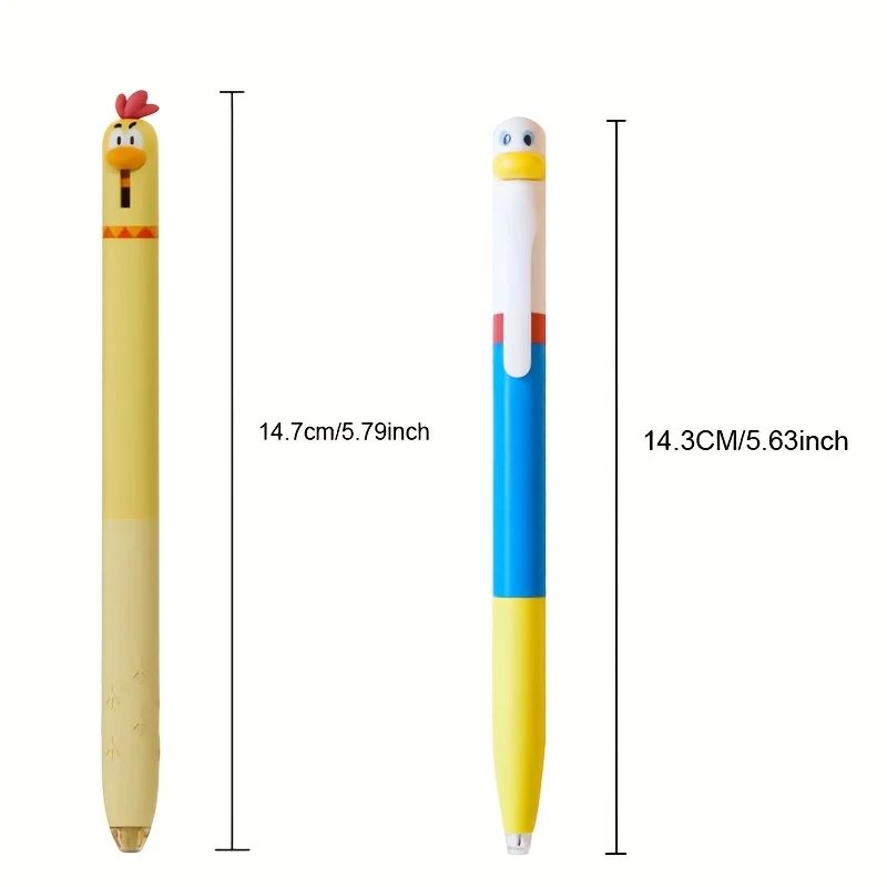 Funny Chicken Rotating Gel Pens Set – 0.5mm Cute Pressing Black Ink Writing Pens