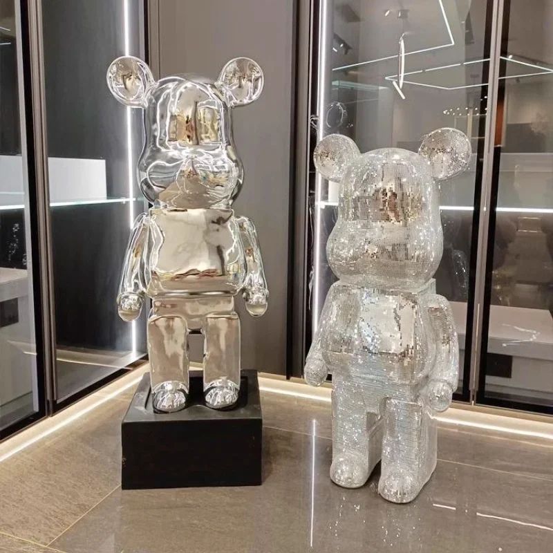 Luxury Gradient Bear Sculpture Modern Mirror Finish Home Decor