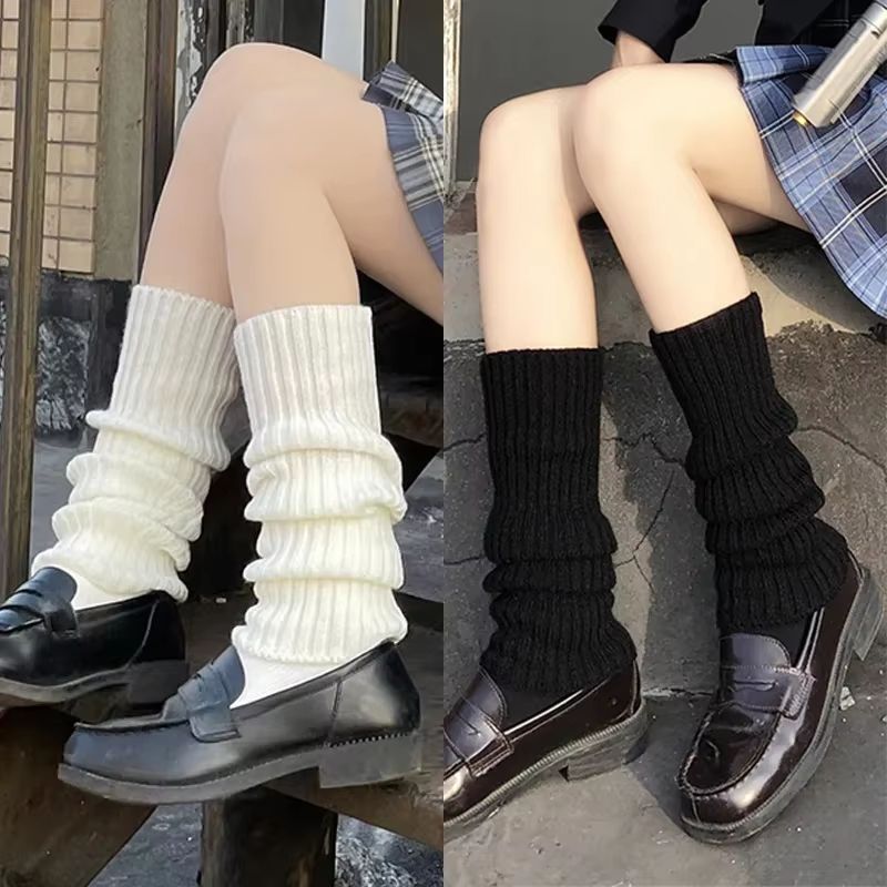 Y2K Women's Wool Knitted Leg Warmers Japanese Lolita Long Socks Boot Cuffs Autumn Winter Foot and Arm Covers