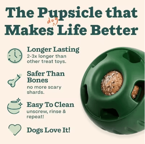 Interactive Dog Treat Mold Silicone Pupsicle Enrichment Toy for Boredom Relief and Summer Cooling