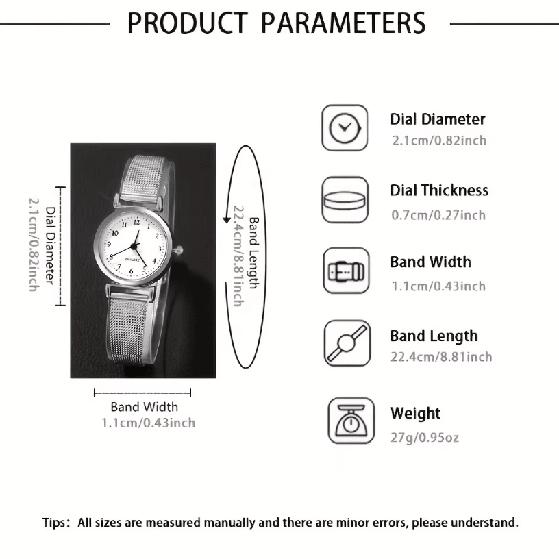 Womens Bracelet Watch Set Quartz Simple Dial Casual Dress Watch and Jewelry Set