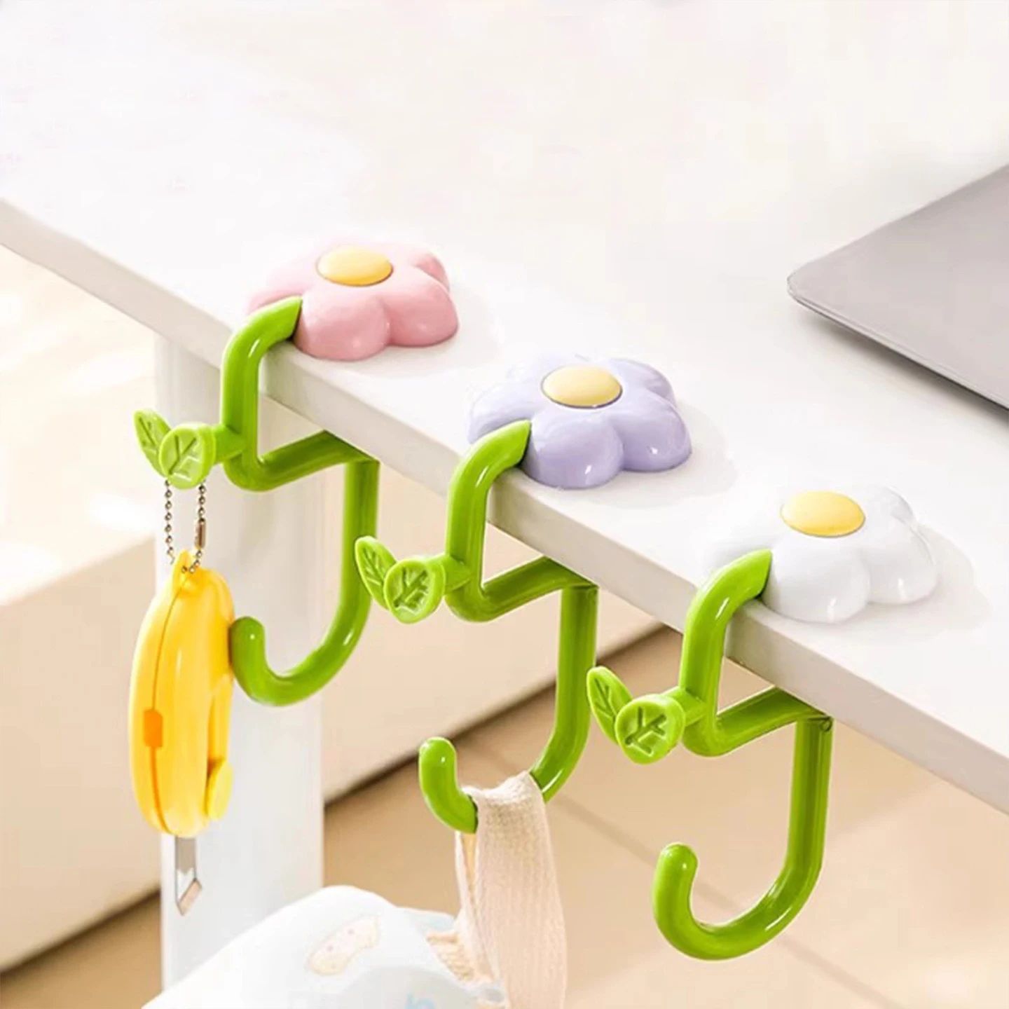 Portable Flower Desk Bag Hook No Drill Table Hanger