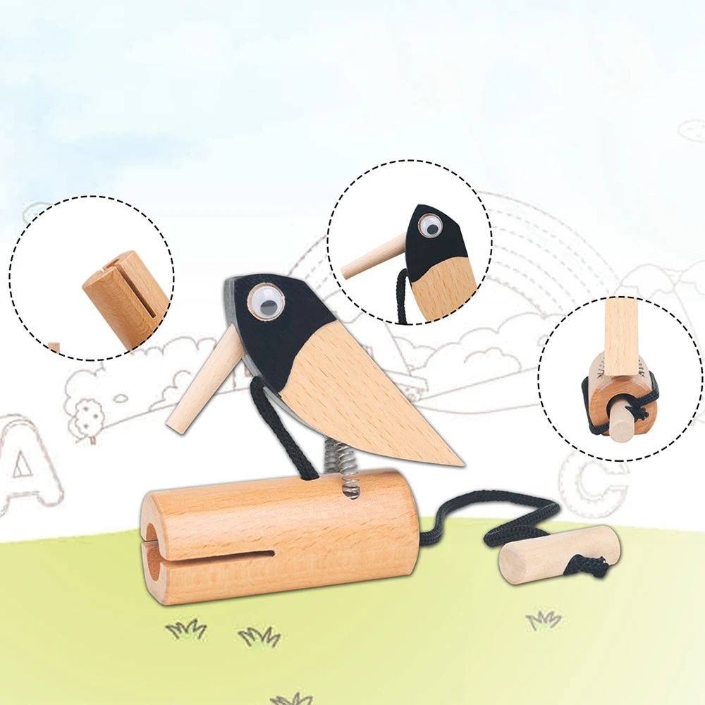 M MBAT Orff percussion instrument Wooden Woodpecker wooden musical toy for Toddlers