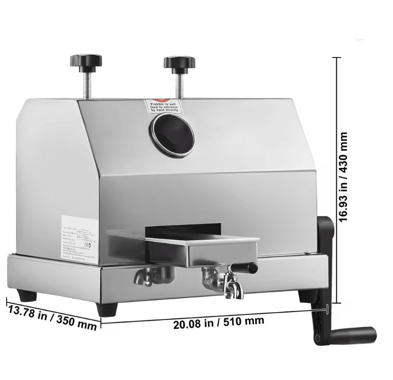 SucceBuy Commercial Sugar Cane Juicer Machine with Stainless Steel Rollers and Large Inlet
