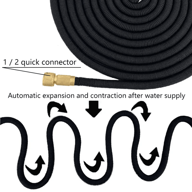 Expandable Magic Garden Hose with High Pressure Spray Gun for Car Wash and Outdoor Watering