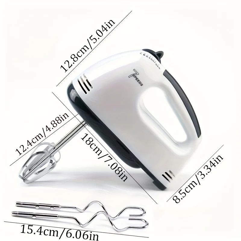 PowerWhisk Electric Hand Mixer with Spiral Whisk & Dough Hooks