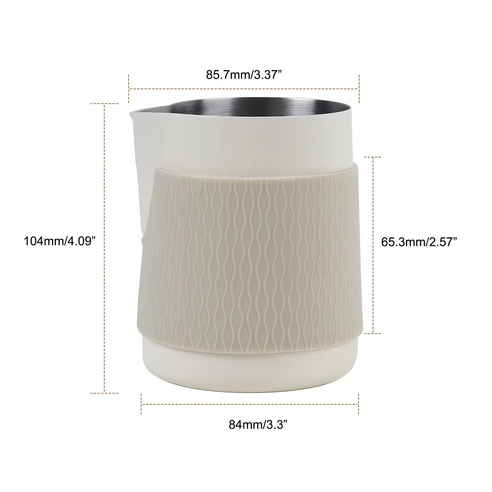 IKAPE Espresso Milk Pitcher V3 17 fl oz Frothing Jug Without Handle – Sharp Spout Professional Steaming Pitcher