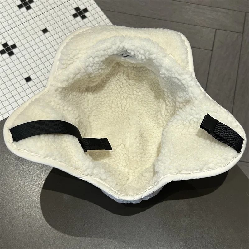 Unisex Velvet Winter Trapper Hat with Ear Flaps and Lamb Wool Lining