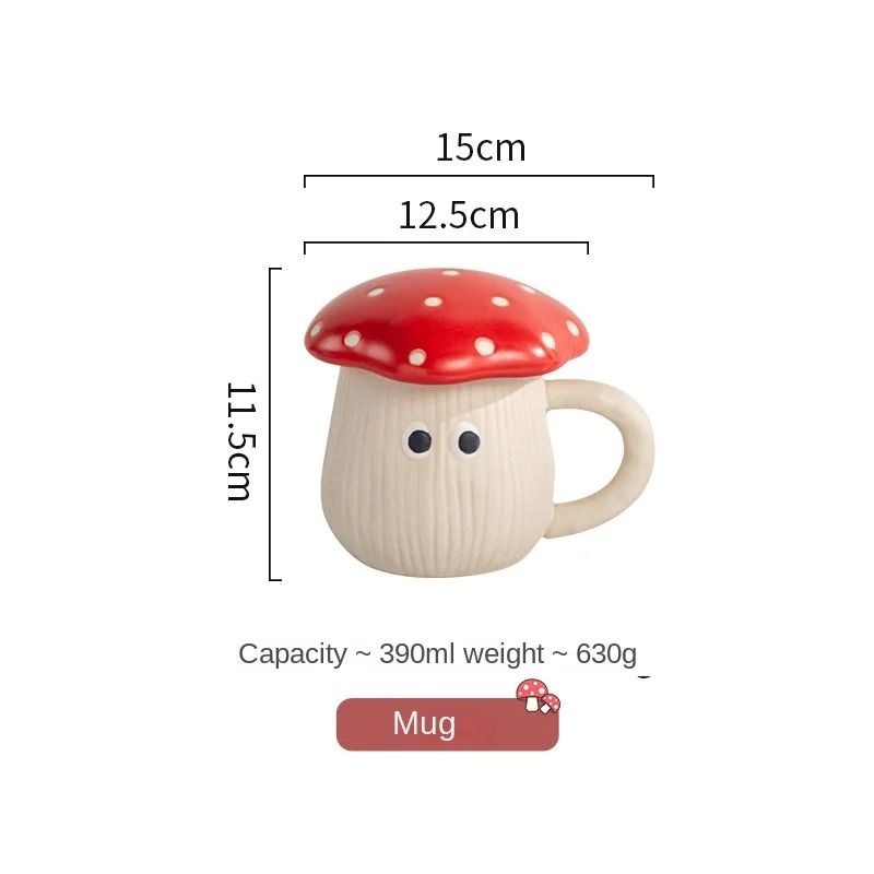 Creative Red Mushroom Ceramic Coffee Cup