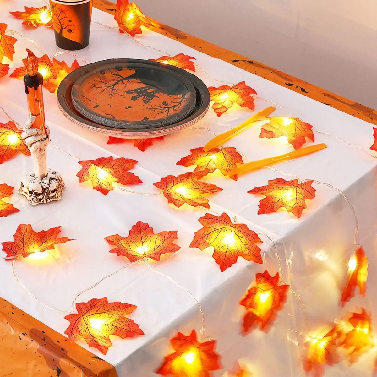 Maple Leaf String Lights Battery Operated Waterproof