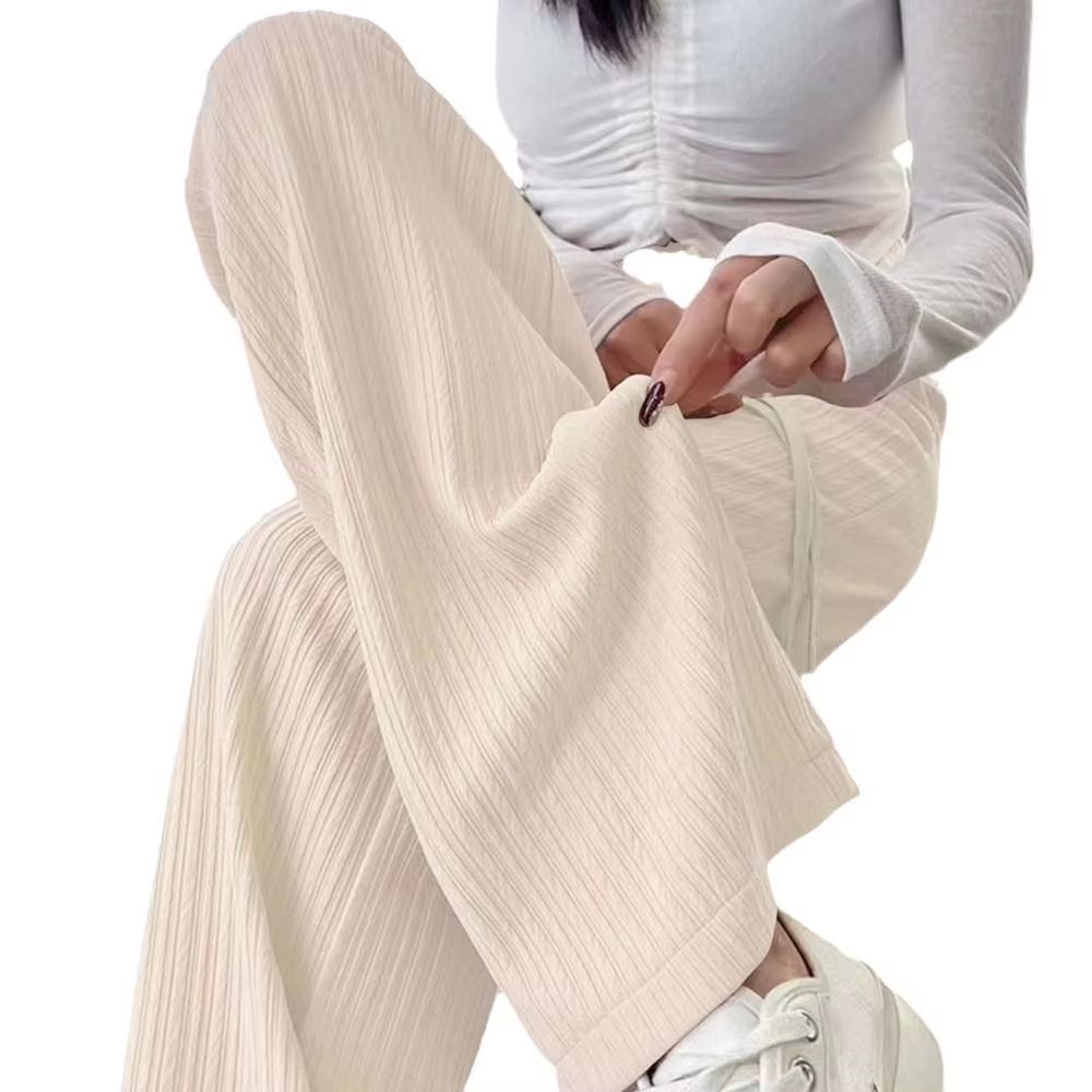 2025 High-Waist Bubble Cloud Puff Pants – Draped Wide-Leg / Narrow Straight Fit