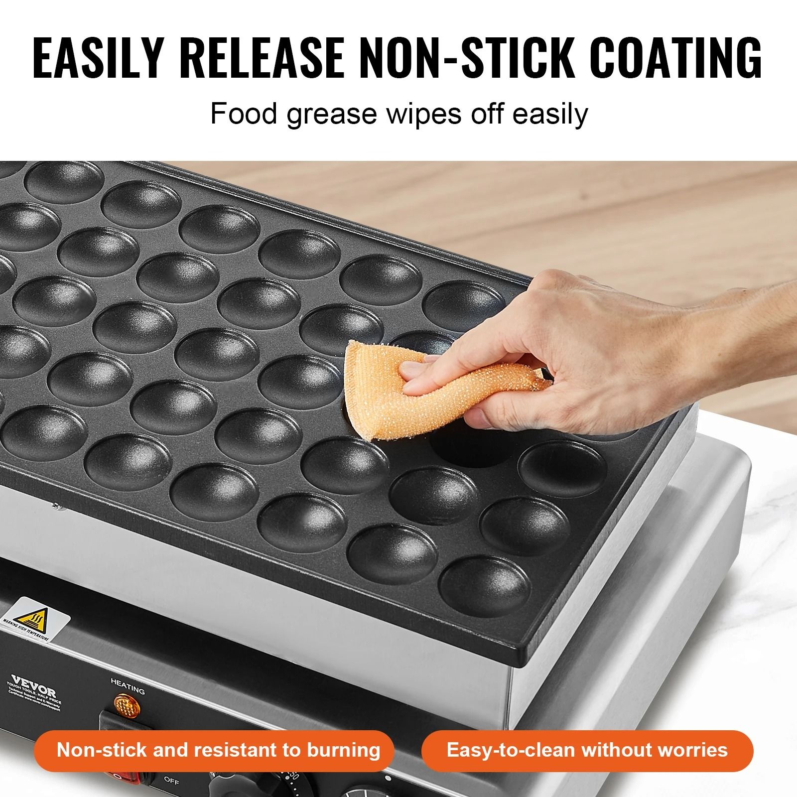 SucceBuy 50 Piece Mini Dutch Pancake Maker with Dual Temperature and Timer Control