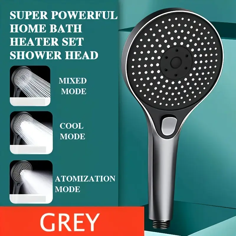 Home Bathroom Three-Speed Pressurized Shower Head with Large Panel and Water Heater Combination Set
