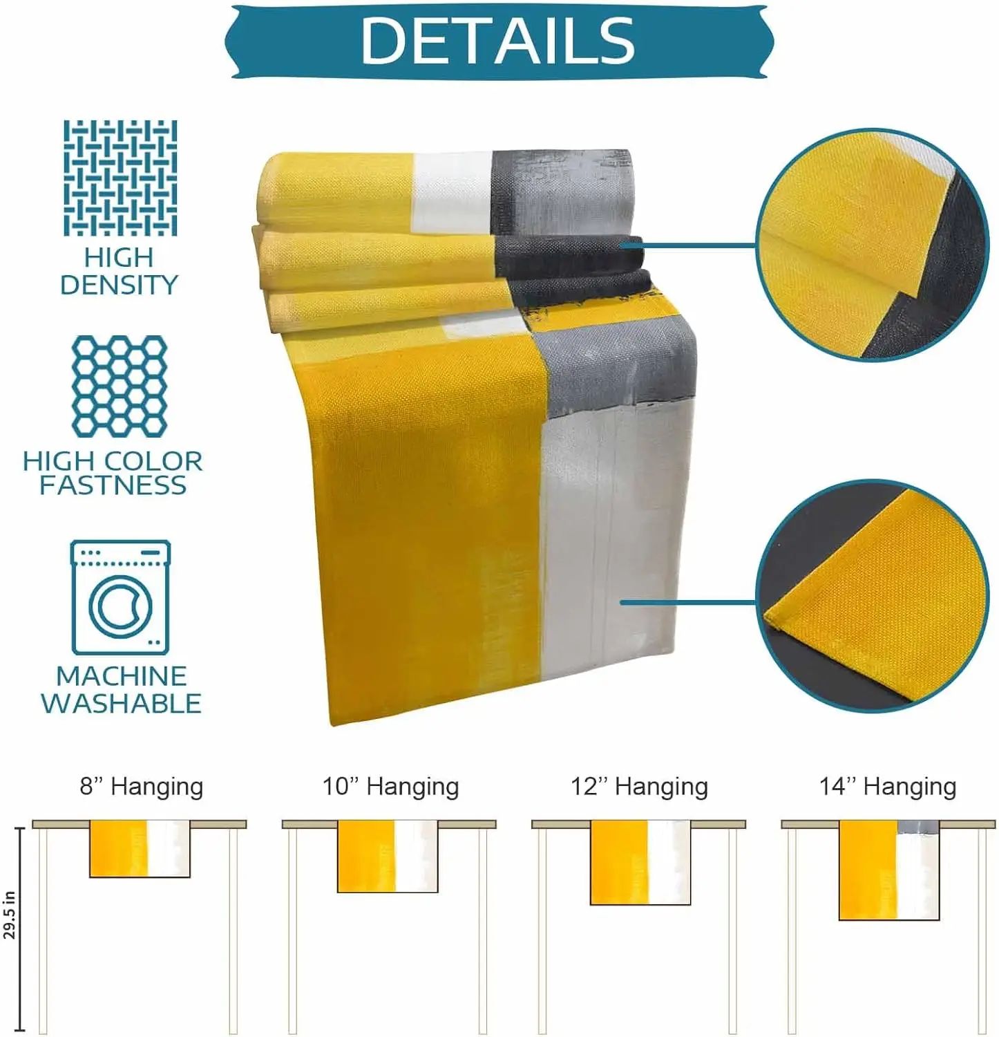 Abstract Geometric Linen Table Runner