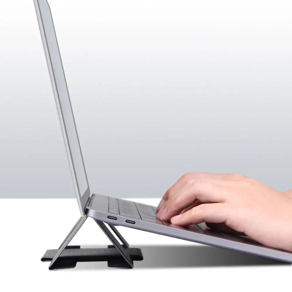 Ultra-Slim Folding Laptop Stand | Professional Ergonomic PU Bracket for 12.5–16 Inch Devices