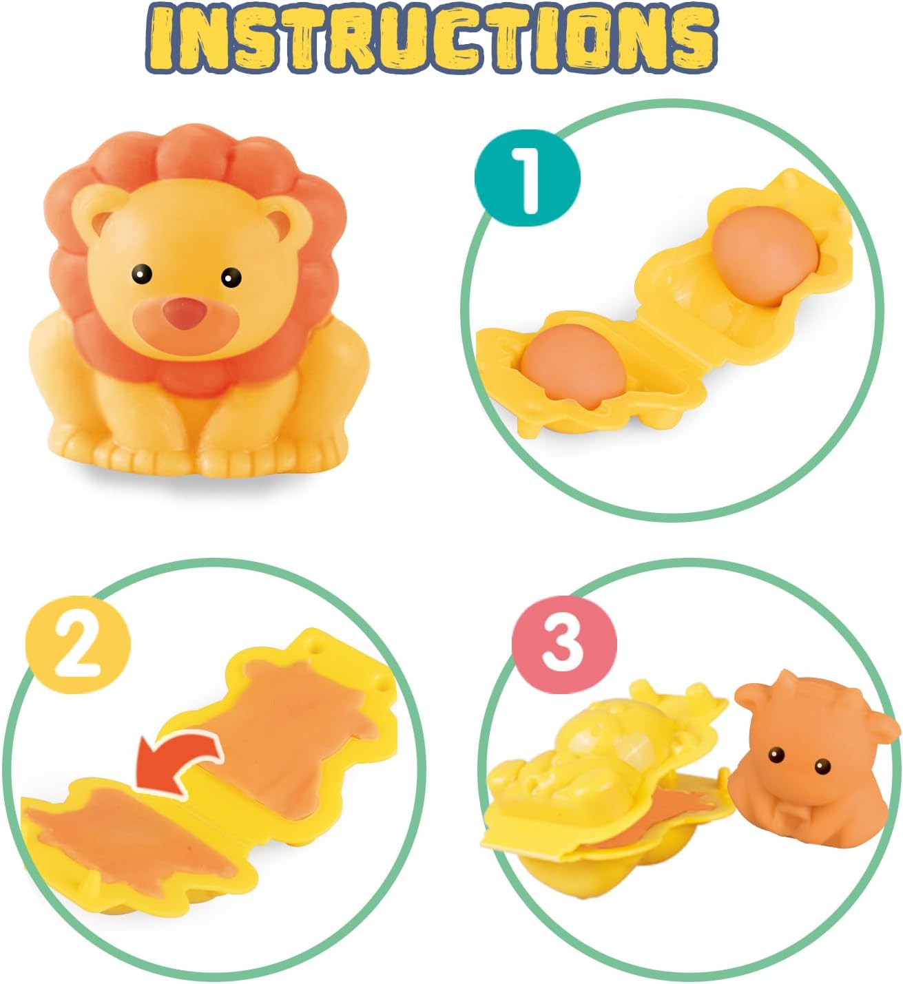 Play Dough Molds Kit for Kids – Lion, Monkey, Dinosaur Plasticine Moulds for Creative DIY Clay Play
