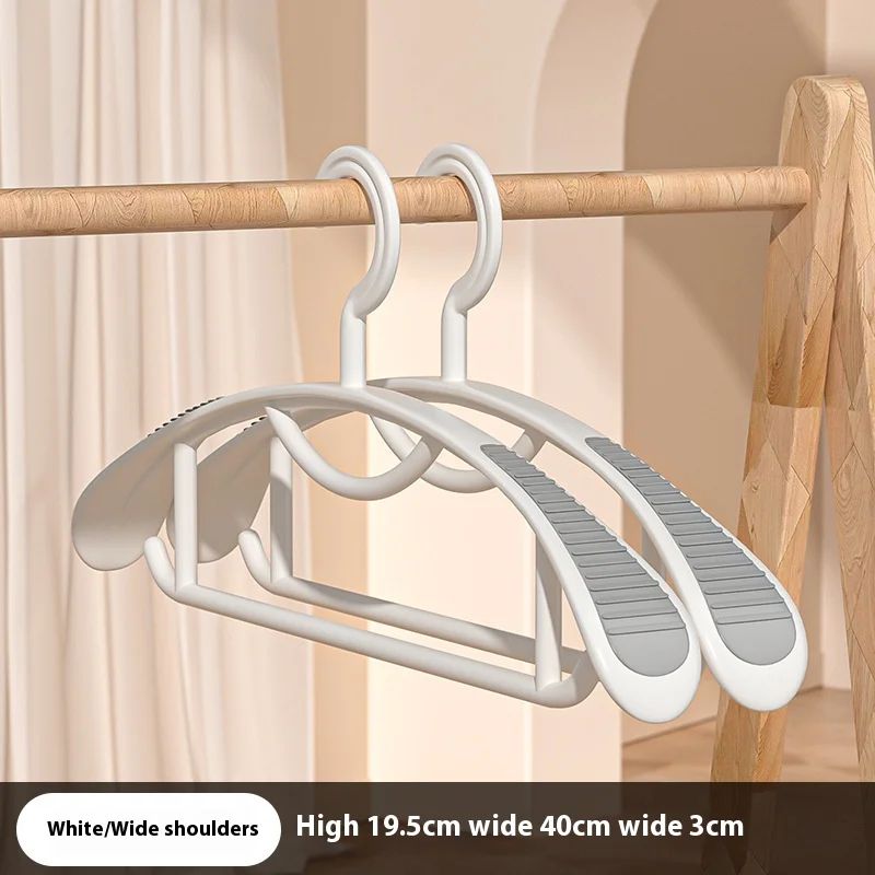 Thick Wide-Shoulder Non-Slip Plastic Clothes Hanger – Heavy-Duty Household Drying Rack