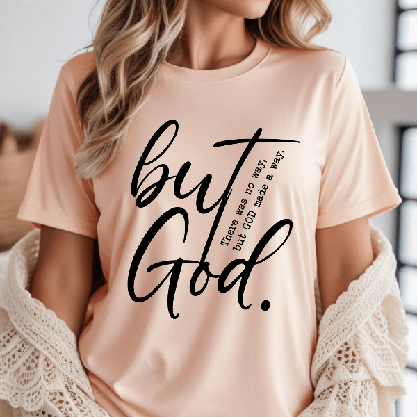 But God Shirt Christian Minimalist Bible Verse Tee Inspirational Faith Gift
