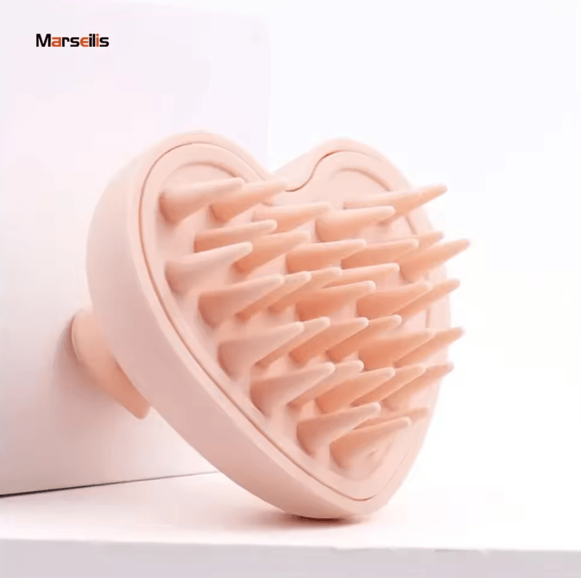 Soft Silicone Shampoo Brush 3D Heart-Shape Scalp Massager for Hair Washing and Styling – Dual Use for Dry and Wet Hair