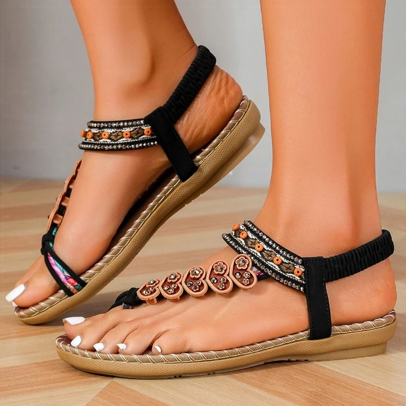 Women Soft Bottom Low Heel Flat Sandals Casual Summer Beach Footwear