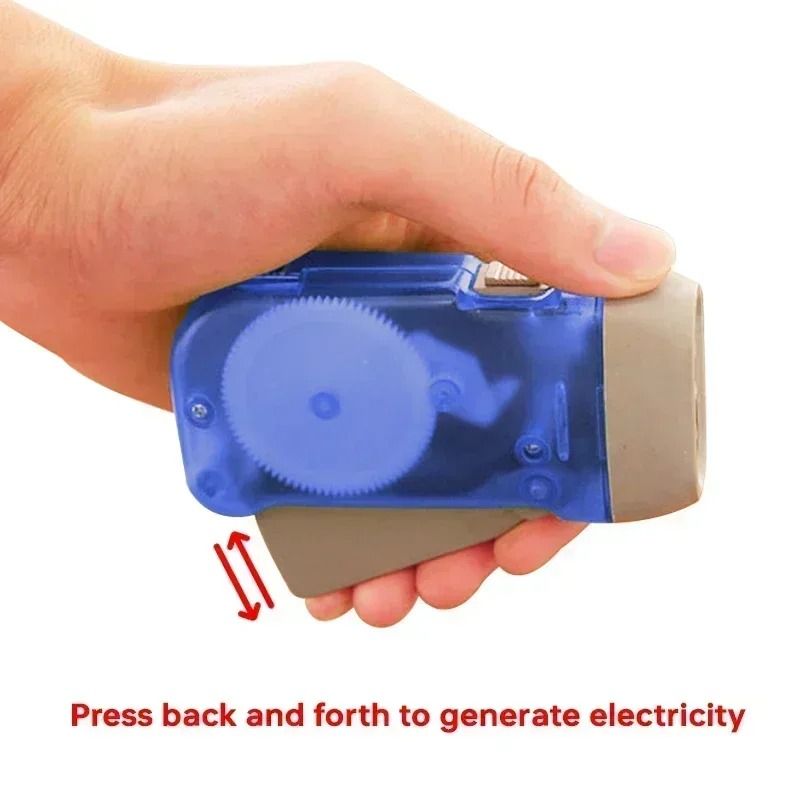 Hand Pressing Dynamo Crank Flashlight Mini Self Generating LED Lamp
