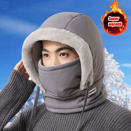 Cold Weather Thermal Balaclava Scarf Windproof Plush Hood Ski Face Mask